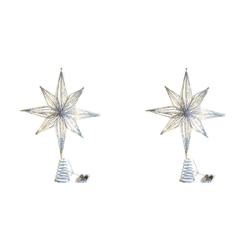 Star Tree Topper - ABXF-2X Adornos para árbol de Navidad