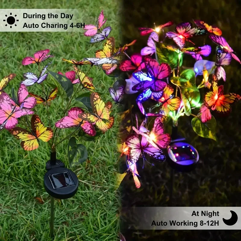 Luces LED solares de mariposa  - Christmas Lights Outdoor reseña y precio