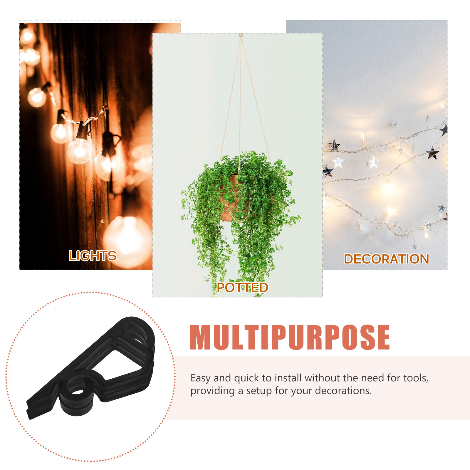 120 piezas de ganchos de plást - Christmas Lights Outdoor reseña y precio