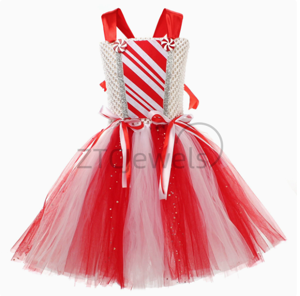Vestido tutú de bastón de cara - Elf Costume Christmas reseña y precio