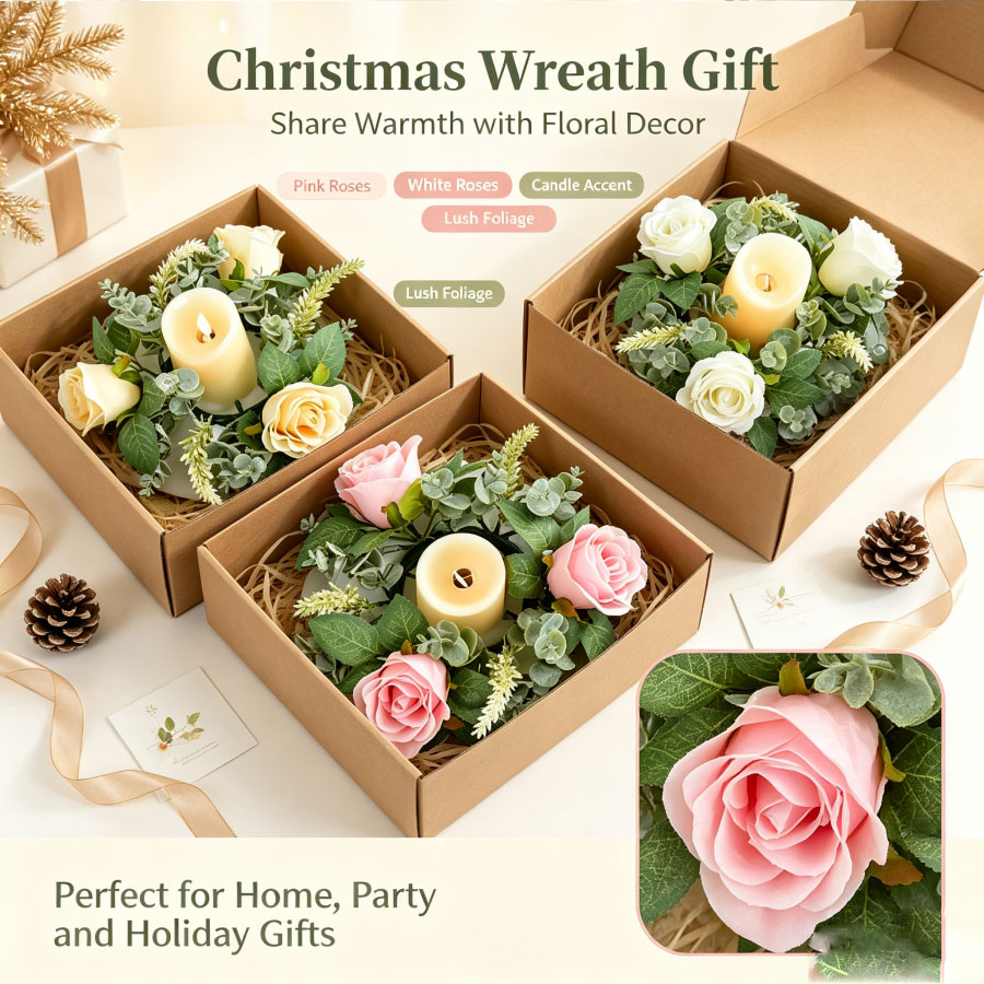 Candelabro con forma de corona - Christmas Wreath Fake reseña y precio