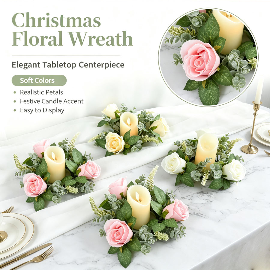 Candelabro con forma de corona - Christmas Wreath Fake reseña y precio