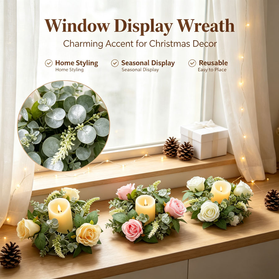 Candelabro con forma de corona - Christmas Wreath Fake reseña y precio