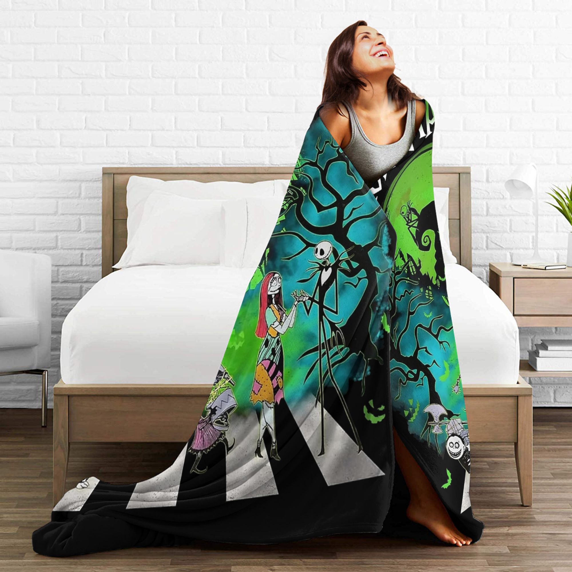 Manta de Franela Oogie Boogie  - Christmas Throw Blanket reseña y precio