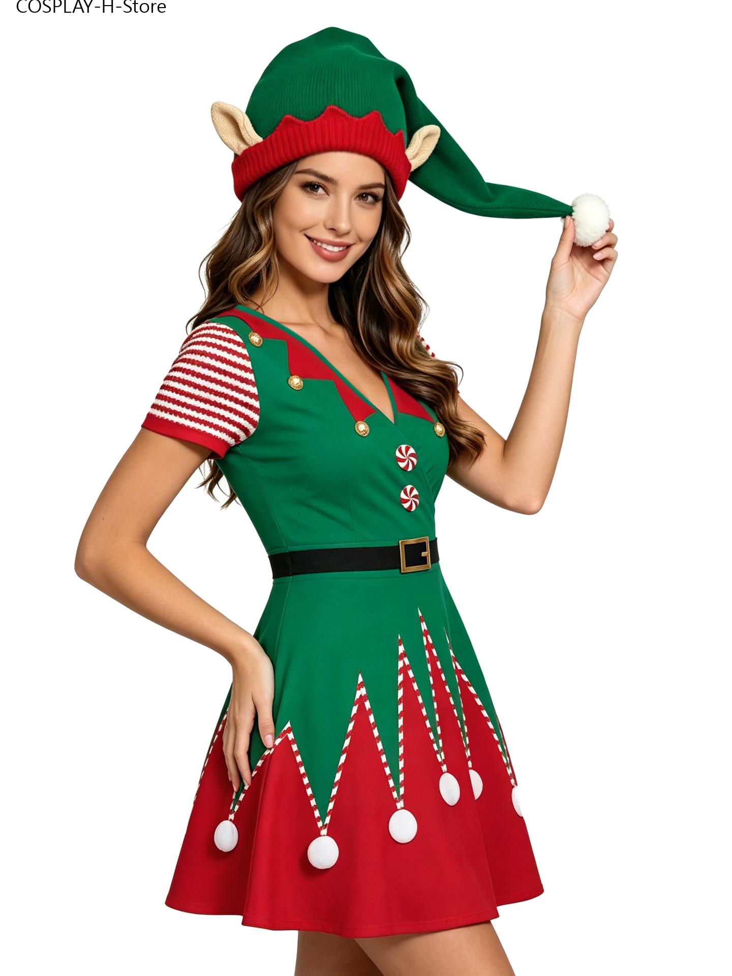 Vestido de elfo navideño para  - Elf Costume Christmas reseña y precio